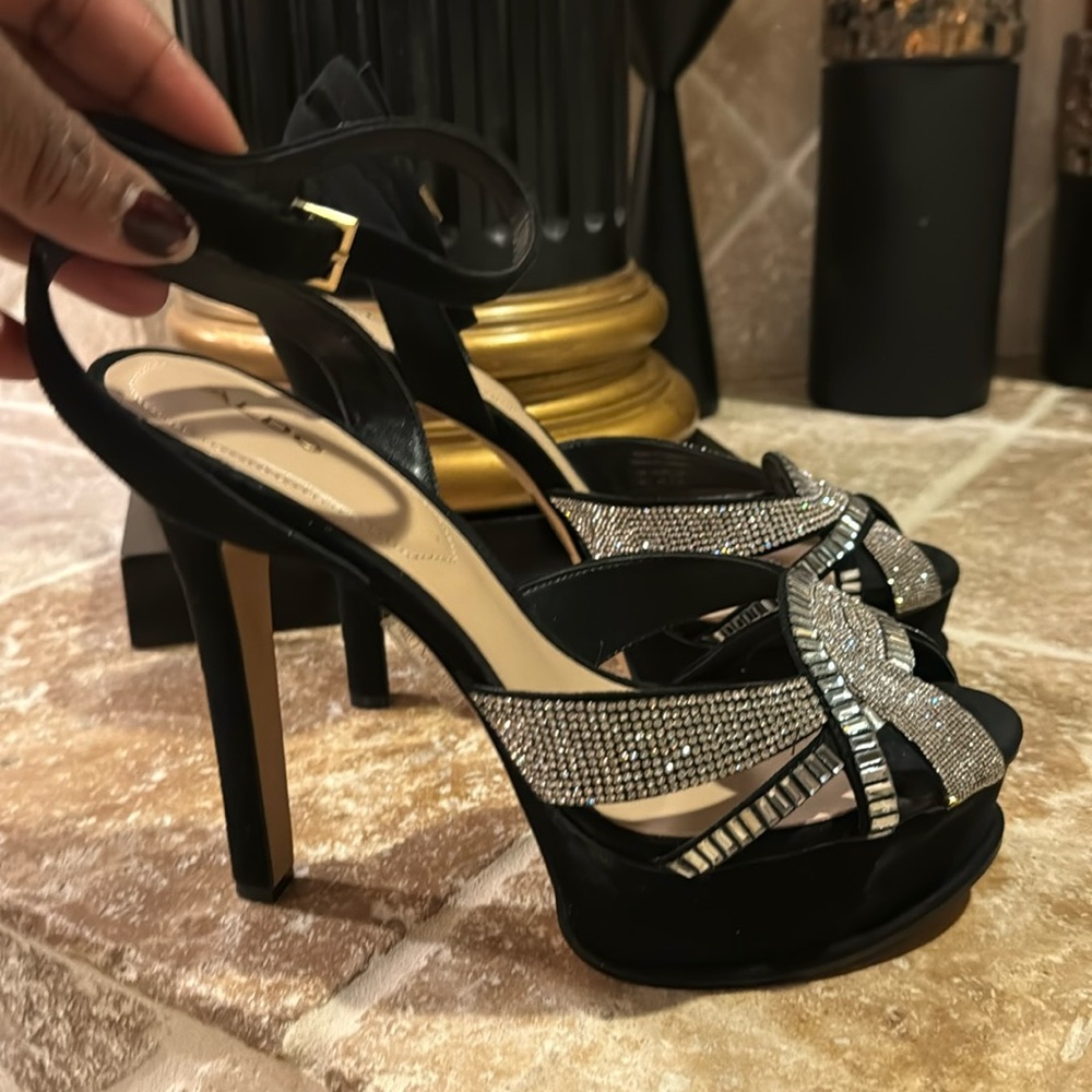 Brand New Aldo wrap around ankle crystal embedded platform stiletto size 10